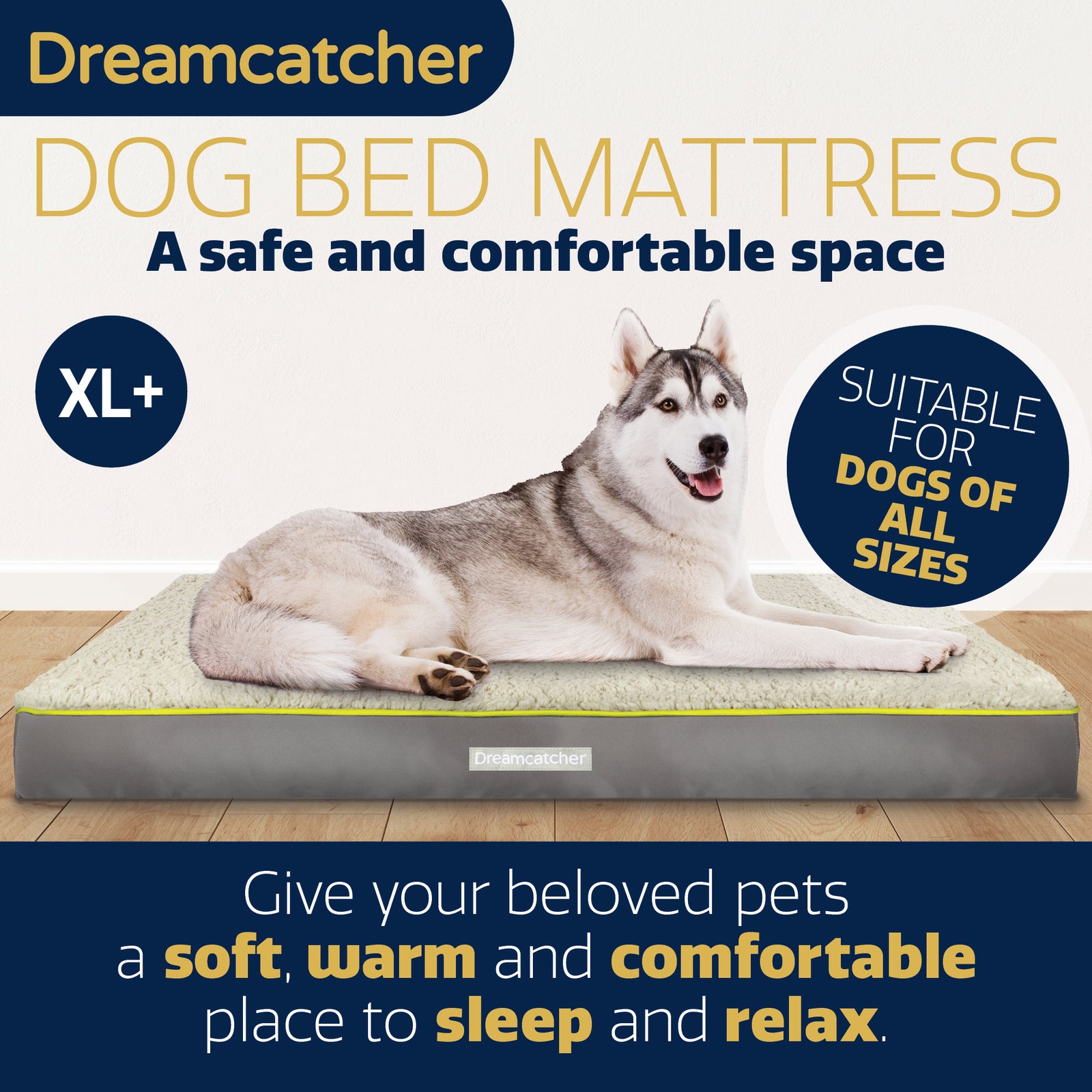 Grey Small To Xxl Dog Beds Orthopaedic Extra Large Flat Crate Pet Mattress, Removable Washable Cover | 112cm | Grey