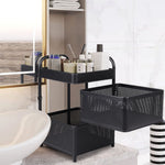2-tier Rotatable Kitchen Storage Rack Swivel Shelf Organizer For Countertop Or Cabinet