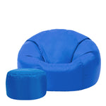 Classic Indoor Outdoor Bean Bag & Pouffe Chair | Blue