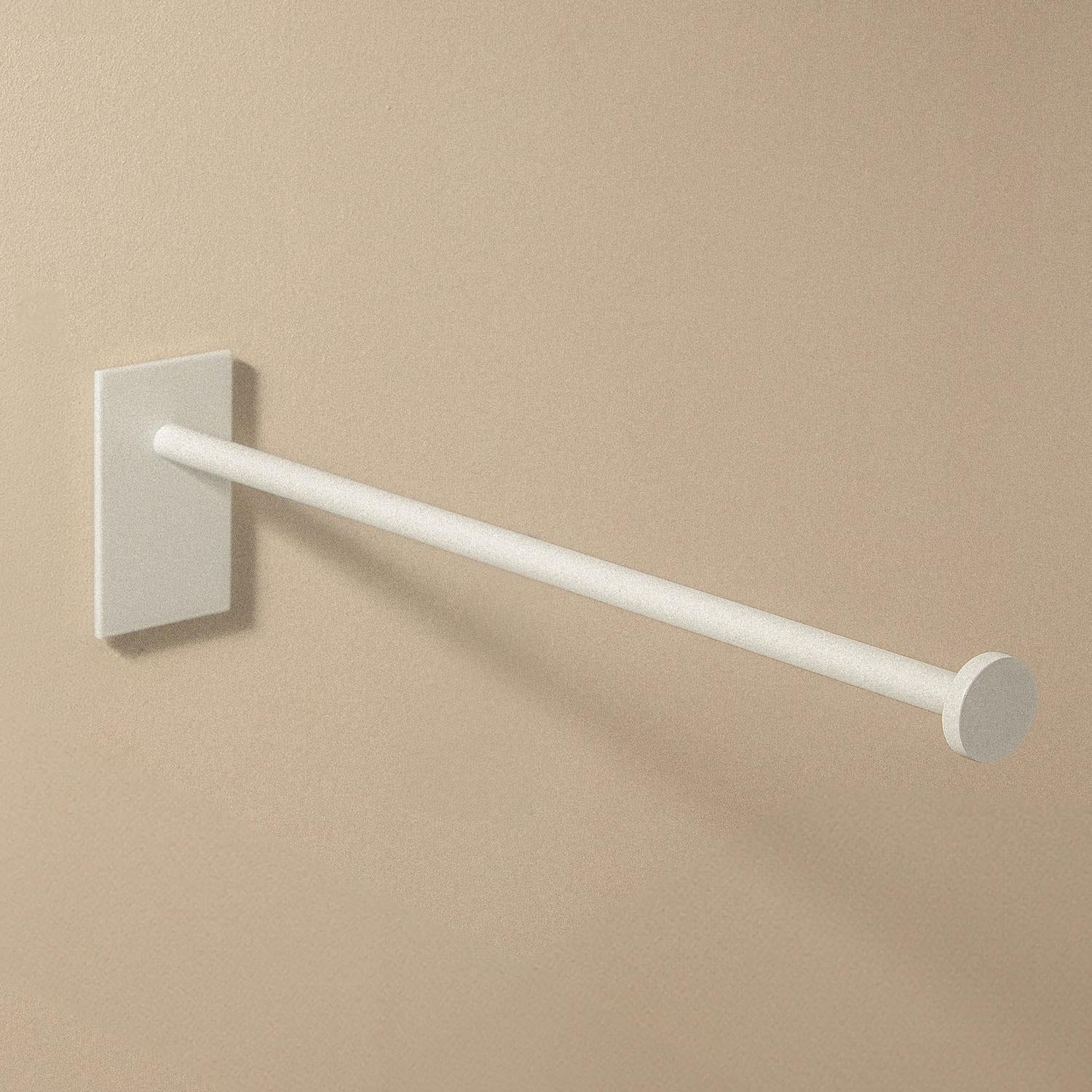 Single Arm Towel Rail, 30cm, Self-adhesive, White, Stick Collection