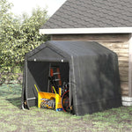Garden Storage Tent Bike Shed W/ Metal Frame & Zipper Doors