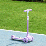 Kids 3 Wheel Scooter For 2-6 Years Old W/ Adjustable Height | Purple