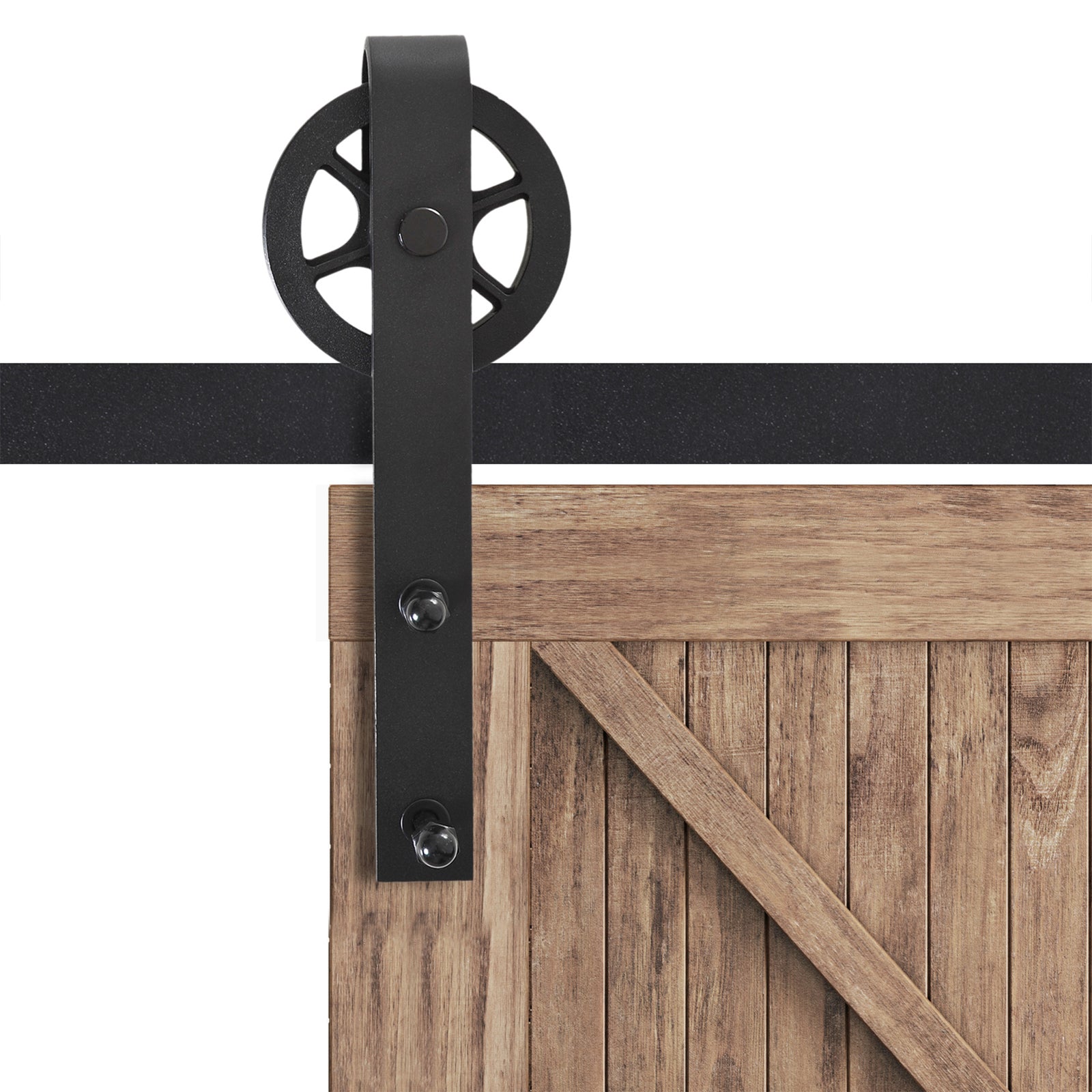 6.6ft Sliding Wood Barn Door Hardware Kits Track Industrial