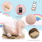 Cute Kids Ride-on Rocking Rabbit W/ Sound Handlebars Seat Belt Plush Body