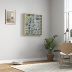 7-tier Wall Display Cabinet W/ Shelves Glass Doors | Oak