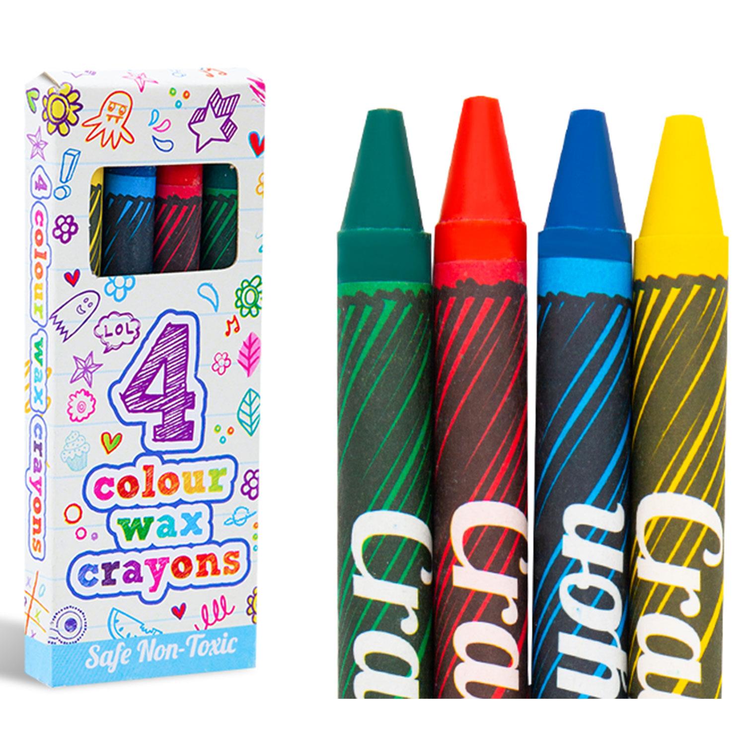 Safe And Non-toxic 4 Mini Assorted Colours Children's Wax Crayons