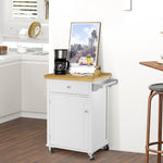Rolling Cart With Drawer, Towel Rail
