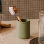 Toothbrush Holder, Big Capacity, Durable, Polyresin, Sage Green, Saona