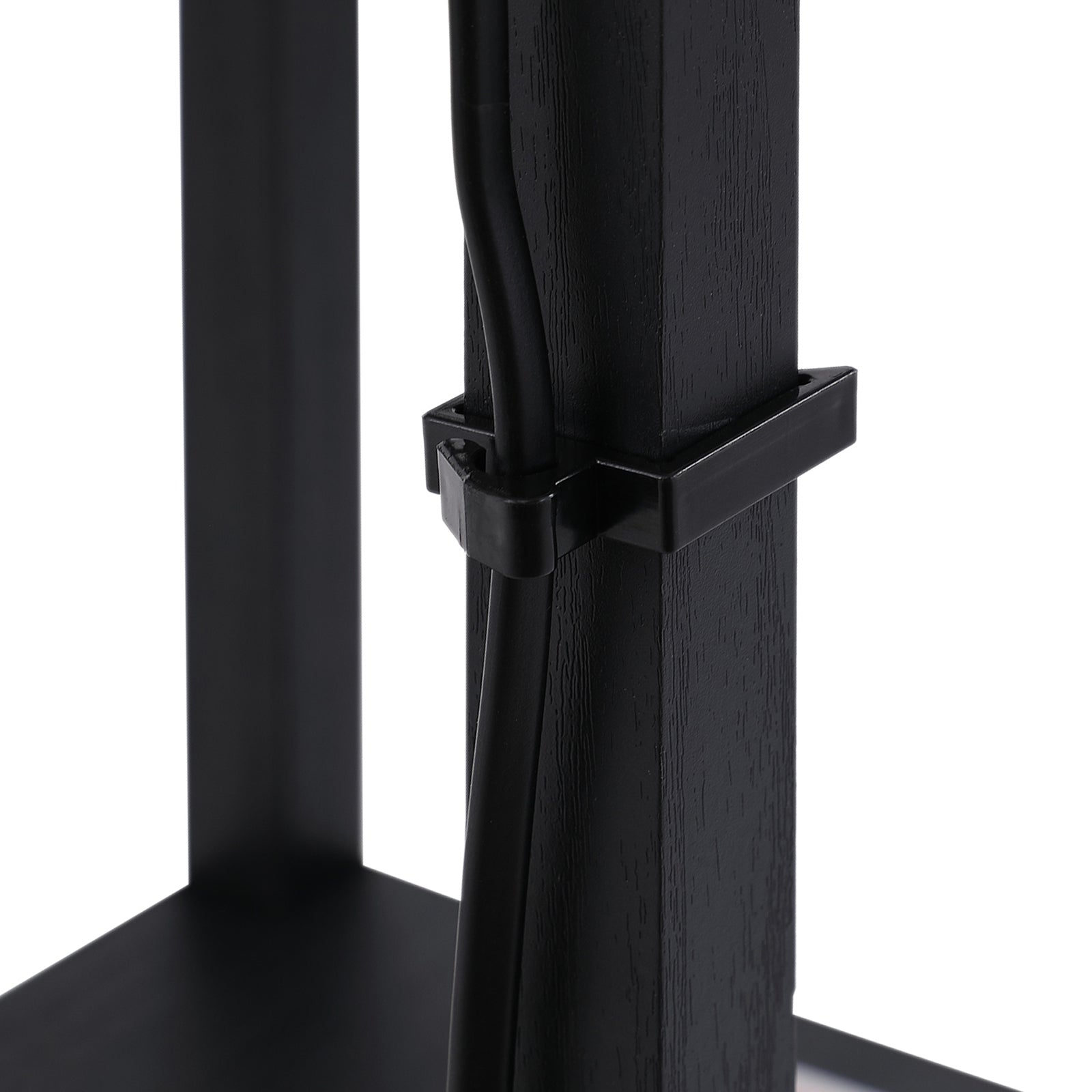 Modern Floor Lamp Light With 4 Tier Storage Shelves Fabric | One Size | Black