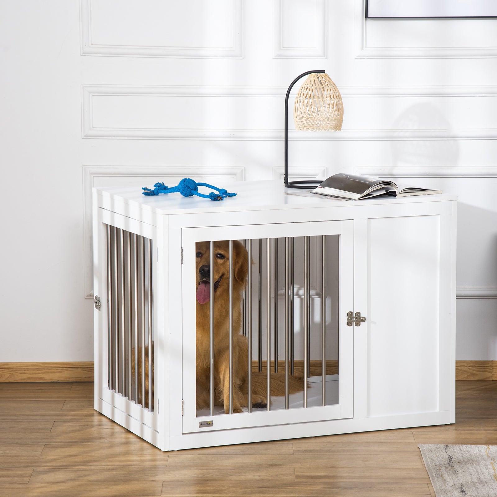 Dog Crate End Table W/ Two Doors - Medium Large Dogs
