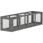 PawHut Outdoor Cat Tunnel, Wooden Extendable Pet Run, For Kitty, Puppy, Grey