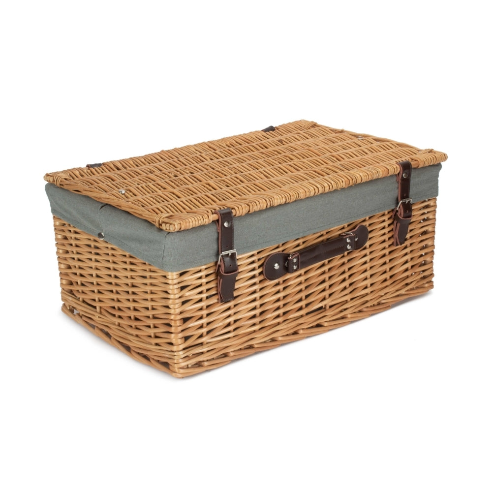 Wicker 55cm Buff Empty Picnic Basket Unlined | Gray