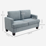 138 Cm Chenille Fabric Loveseat Sofa With S-springs | Grey