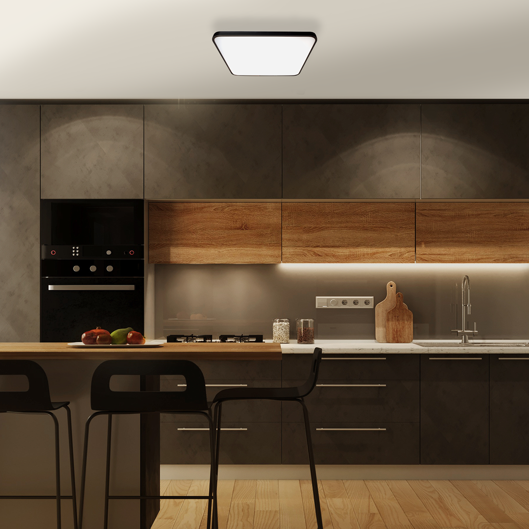 Fabio Led Ceiling Lamp Great Value Stylish Lifetime Light Source | 47cm | Black