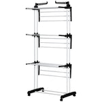 Foldable Clothes Drying Rack Steel Garment Dryer Casters | One Size | Black