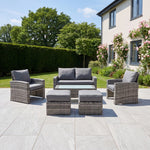 Dovera 6 Seat Rattan Patio Set | Grey