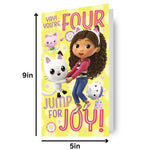 Gabby's Dollhouse Age 4 Birthday Card Official Product
