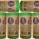 6 Litre Compostable Caddy Bags | Set of 6 | Green