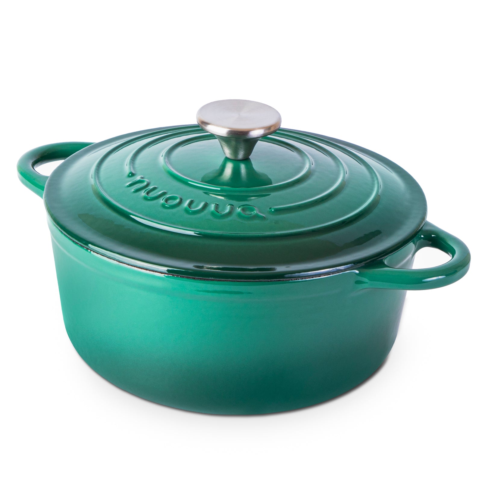 Cast Iron Dutch Oven Casserole Pot With Lid - 22cm (2.9l) | Dark Green