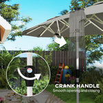 3 M Double-sided Garden Parasol With Solar Lights | Grey