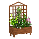 Wooden Planters With Trellis For Vine Climbing