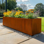 Corten Steel Trough Planter - Pre-rusted | 150cm x 50cm x 50cm | Brown