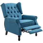 Manual Reclining Armchair W/ Footrest | Blue