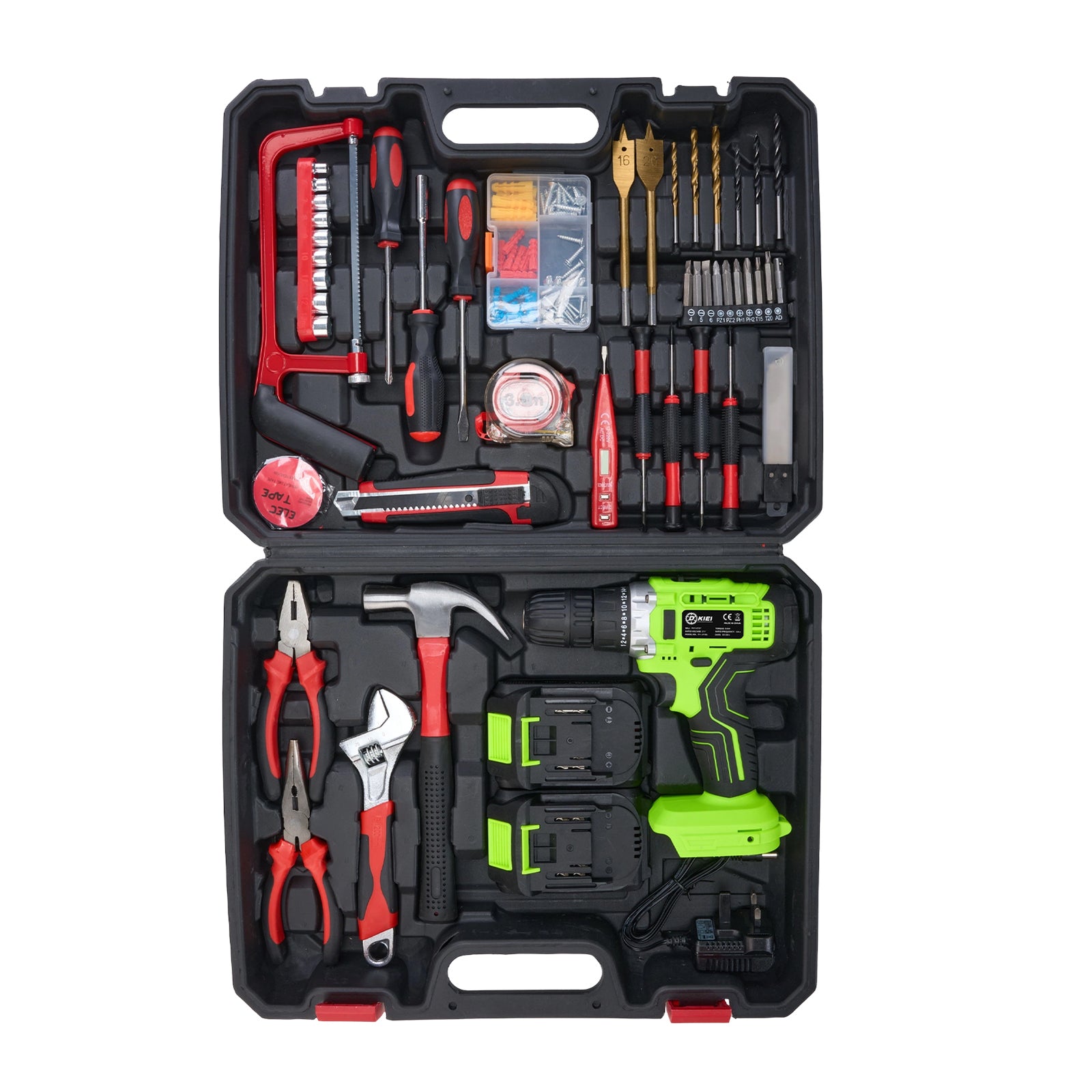 Breeins 21v Cordless Impact Drill Tool Kit 113pcs With 2 Batteries