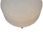 Solid Mango Wood Cream Boucle Rounded Footstool