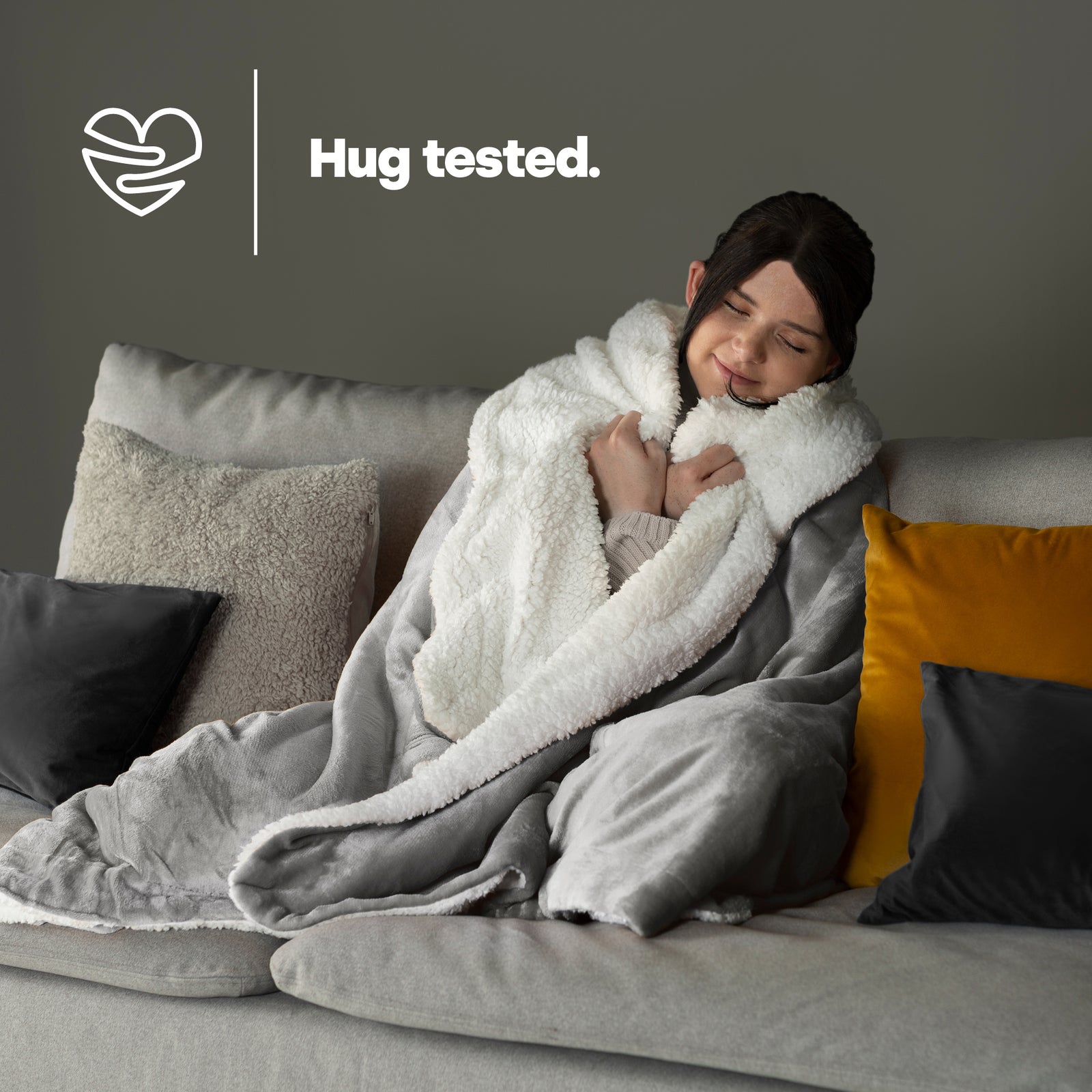 Single Sherpa Fleece Blanket - Misty Grey