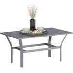 Metal Garden Coffee Table W/ Slatted Tabletop