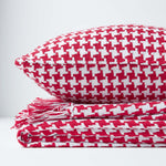 Houndstooth Cotton Cushion Cover | 60cm x 60cm | Red