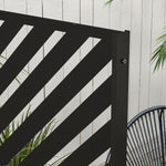 Outsunny Metal Privacy Screen W/ Expansion Screws Outdoor Divider, Triangle