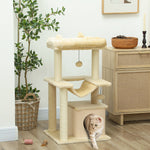 Cat Tree, 90cm Cat Tower With Sisal Scratching Posts | Beige