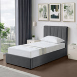 Evelynne Fabric Ottoman Bed Frame With Storage | Single | Dark Grey