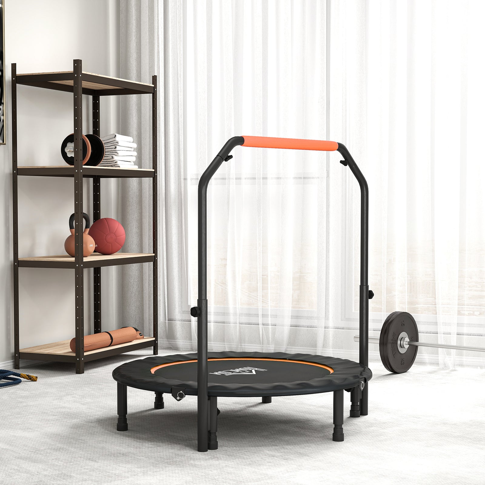 45 Foldable Mini Trampoline Fitness Trampoline Rebounder | Orange
