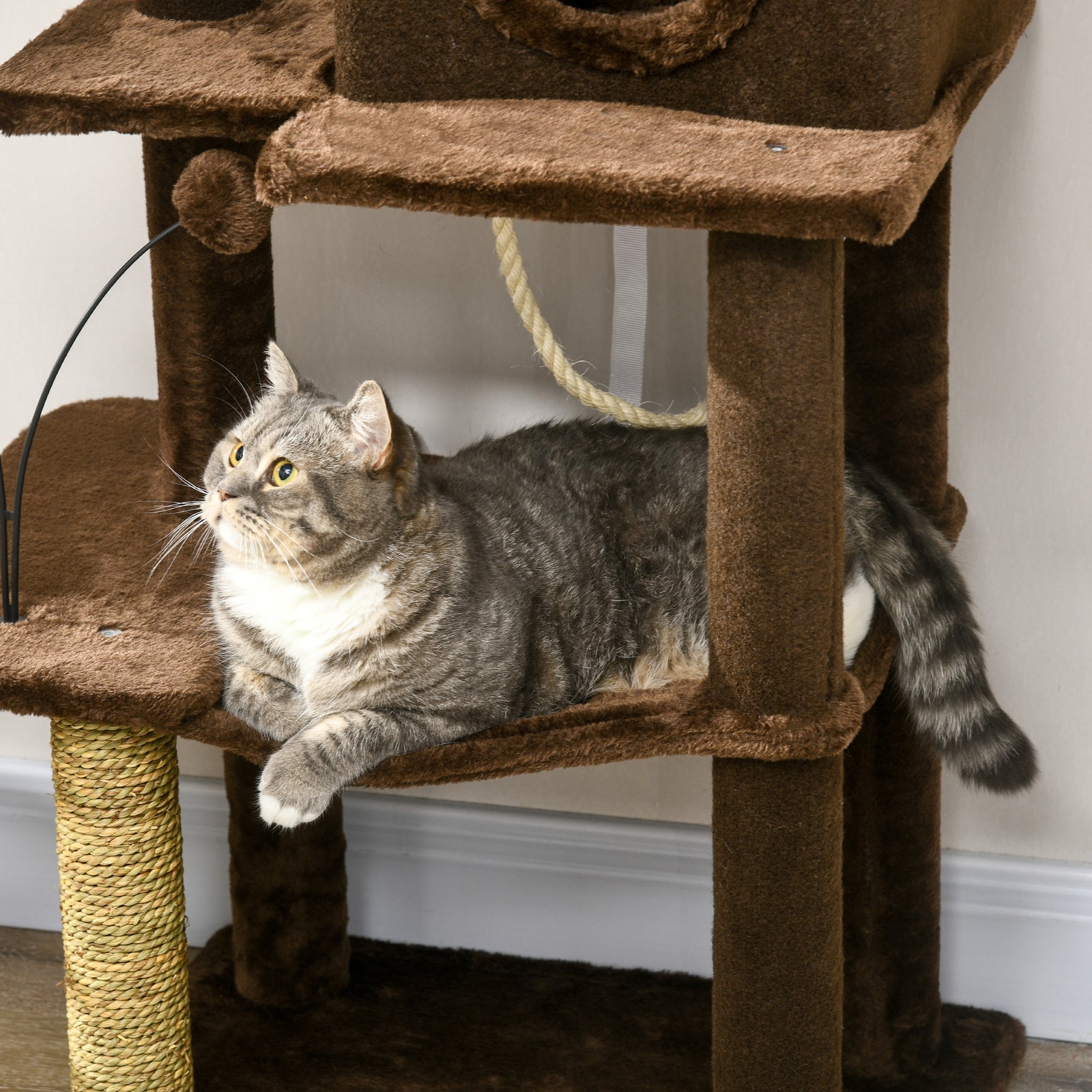 Cat Tree For Indoor Cats, Modern Cat Tower With Scratching Posts, House