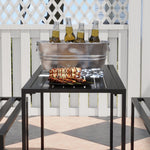 3 Pieces Picnic Bench Set With Table And Benches, Black