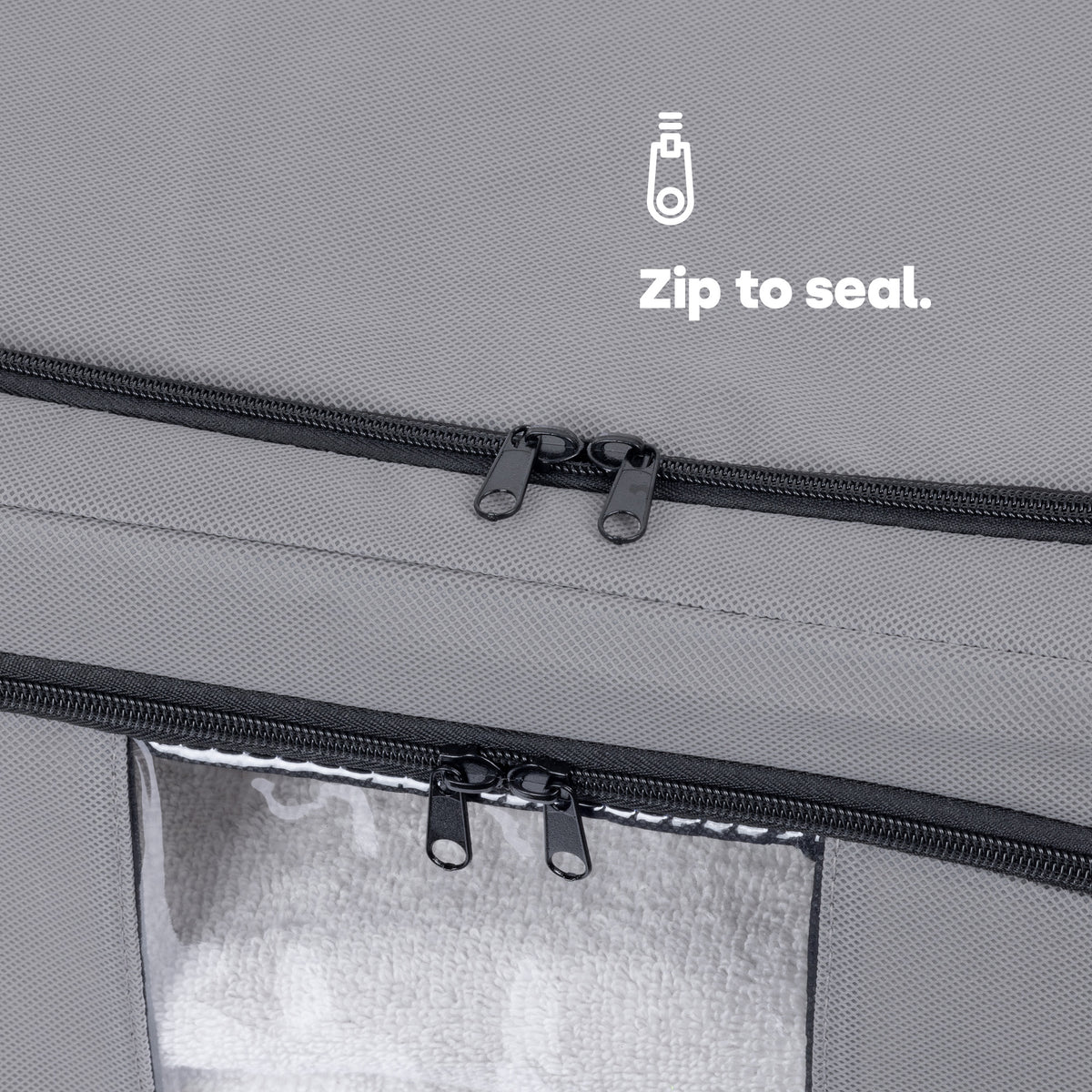 Livivo Set Of 3 Extra Large Fabric Storage Bags With Dual Zip Access