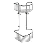 Polished Chrome Two Tiered Corner Shower Basket Soap Caddy | Polished Chrome