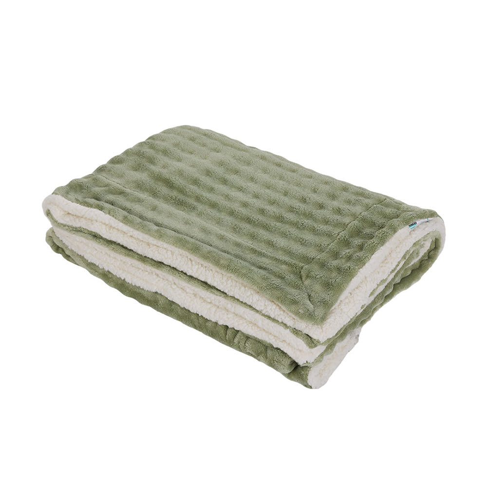 Soft Green Polyester Throw Blanket | 200cm x 230cm | Green