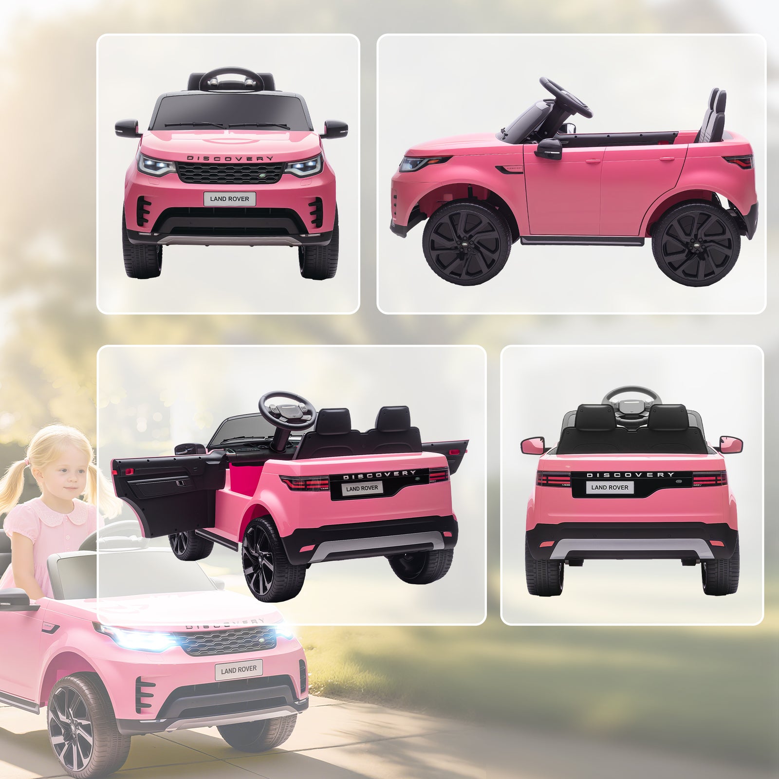 Land Rover Discovery Licensed 12v Kids Electric Car W/ Remote | Pink