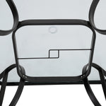 Square Tempered Glass Outdoor Coffee Table With Parasol Hole - 105cm X 72cm H