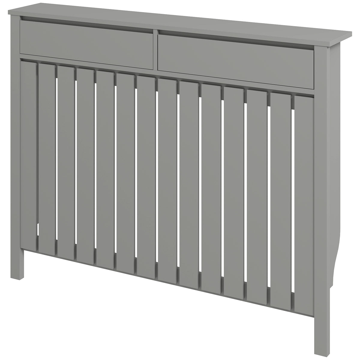 HOMCOM Large Radiator Cover With Drawers And Vertical Slats 119 X 19 X 93cm
