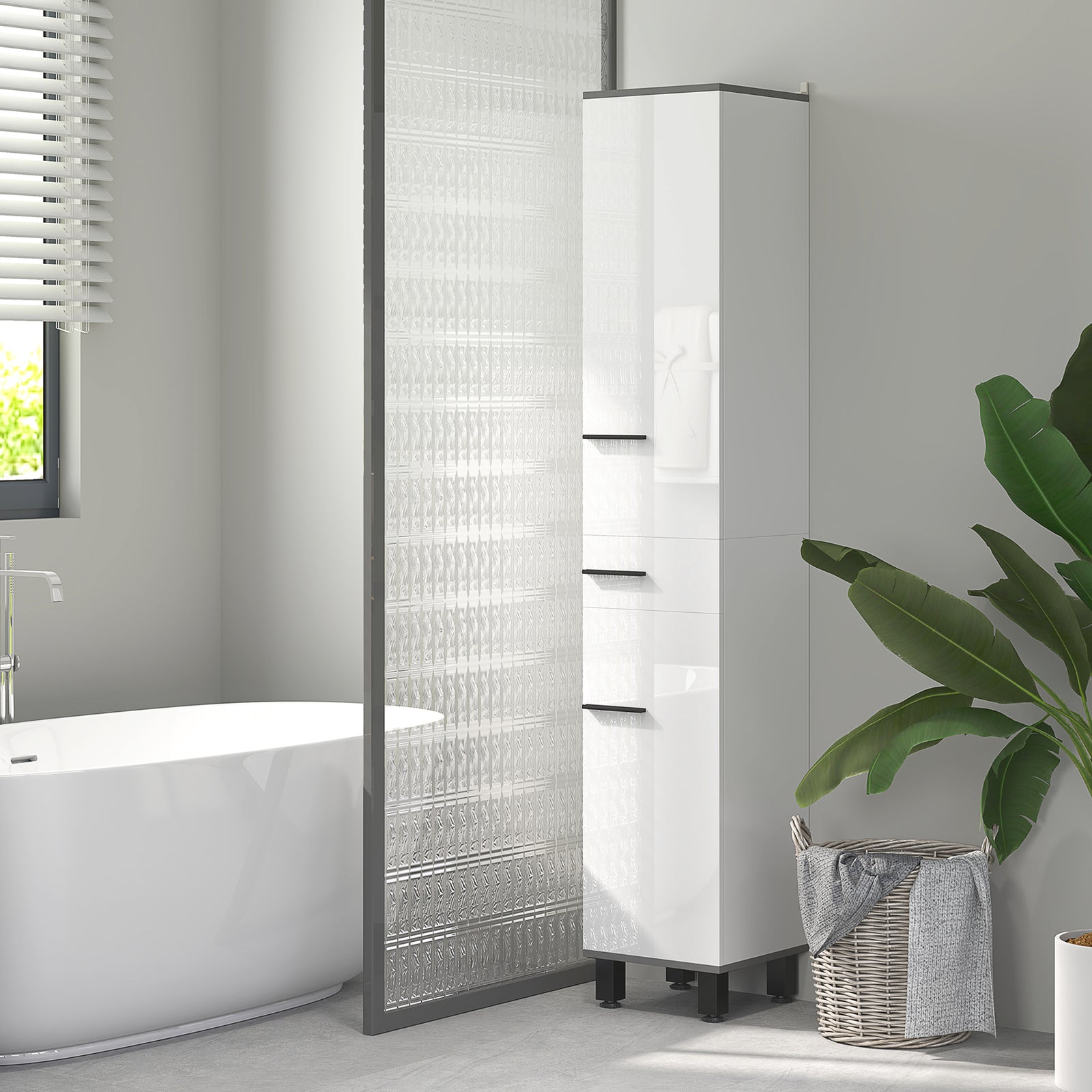 Bathroom Cabinet With Adjustable Shelves, Double Doors