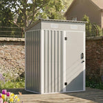 5 X 3ft Metal Garden Storage Shed With Lockable Door | Light Grey