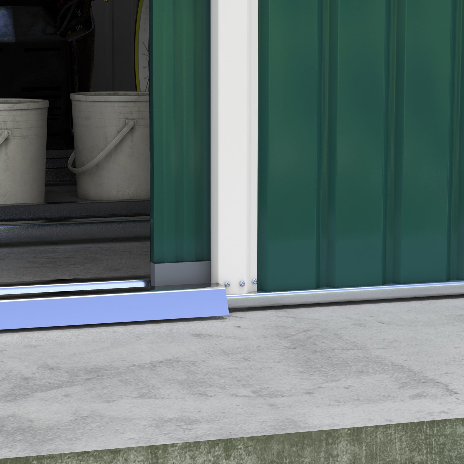 Garden Shed Storage Unit With Locking Door Floor Foundation | Large | Forest Green