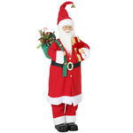HOMCOM 4ft Christmas Singing Dancing Santa Claus With Gift And Sack
