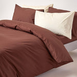 Egyptian Cotton Duvet Cover With Pillowcase, 200 Tc | Single | Chocolate