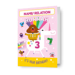 Personalised Unicorn Birthday Card Official Product